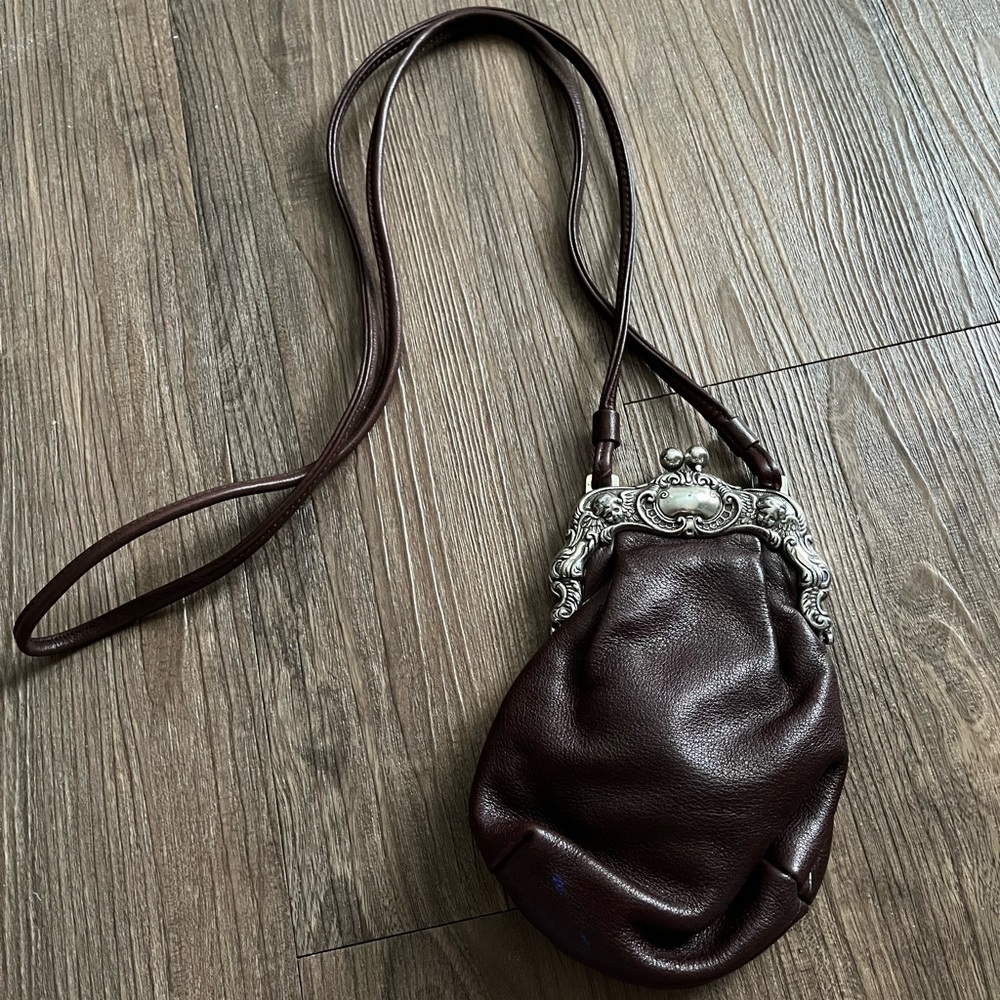 Brown Crossbody Kidney shaped Purse